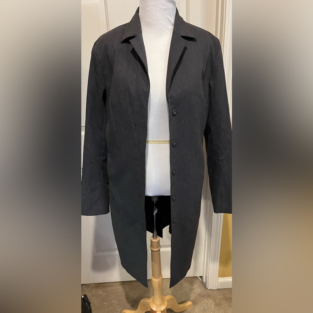 Express Dark Grey Long Jacket